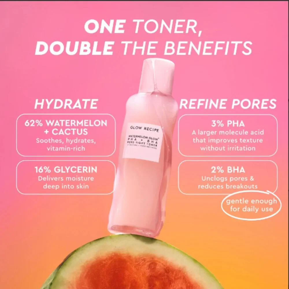 NIBGlow Recipe Watermelon Glow PHA+BHA Pore-Tight Toner - Picture 3 of 4